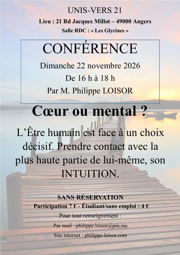 CONFÉRENCE LE DIMANCHE 22 NOVEMBRE 2026